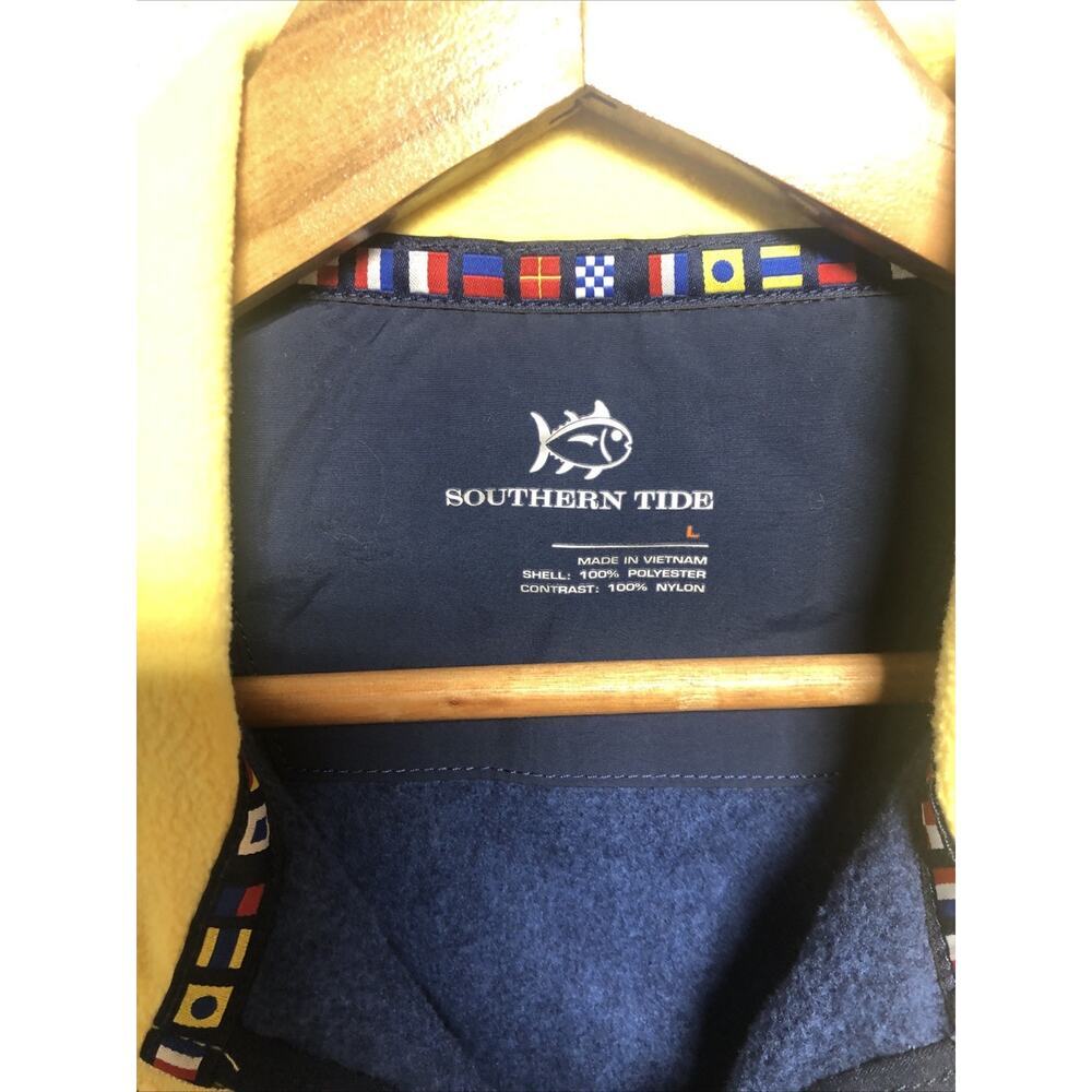 SOUTHERN TIDE Navy Blue CAMBRIDGE Full Zip Fleece VEST Jacket Mens LARGE NEW - Picture 11 of 12